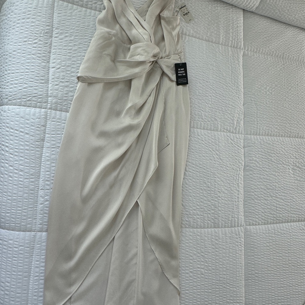 Elegant Cream Draped Dress